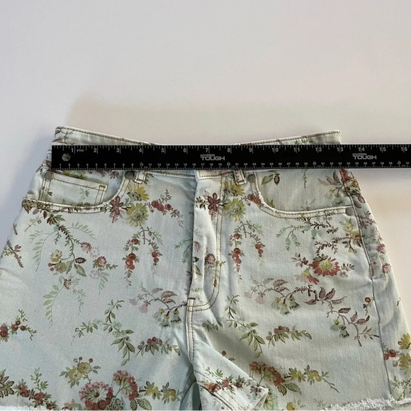 Rebecca Taylor LA VIE Belle Bouquet Floral Print Boho Cut Off Denim Shorts Sz 25 - Picture 10 of 11